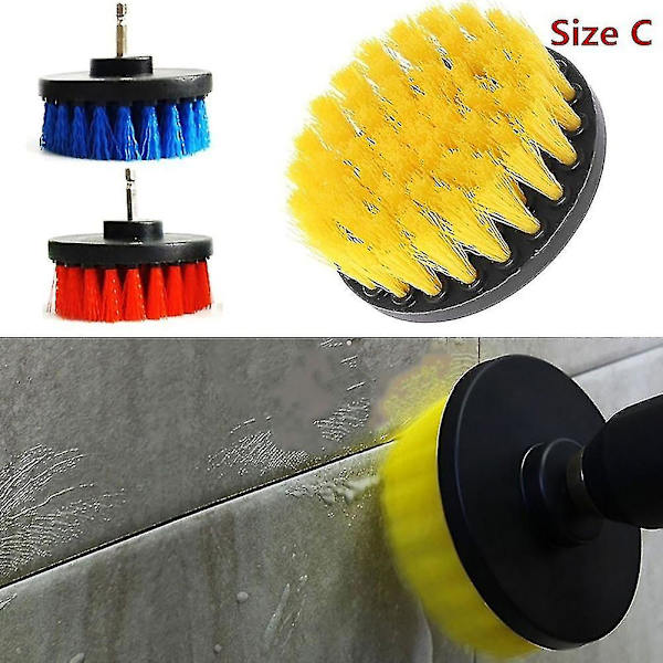 3 storlekar badrum Crodless Power Scrubber borstborste rengöringsfäste kit_h