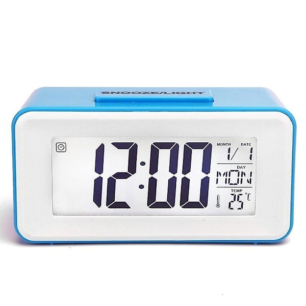 Multifunktionel elektronisk digitalt snooze-vækkeur Mini LED-baggrundslys Digitalt elektronisk børneur med kalendertemperatur Smart digitalt bordur