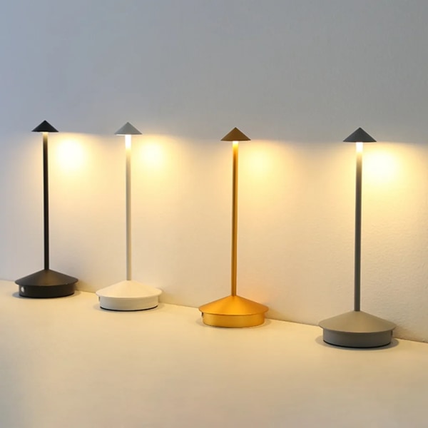 Trådlös dimbar LED-bordslampa, uppladdningsbar 4000mAh bordslampa för restaurangbar sovrum svart