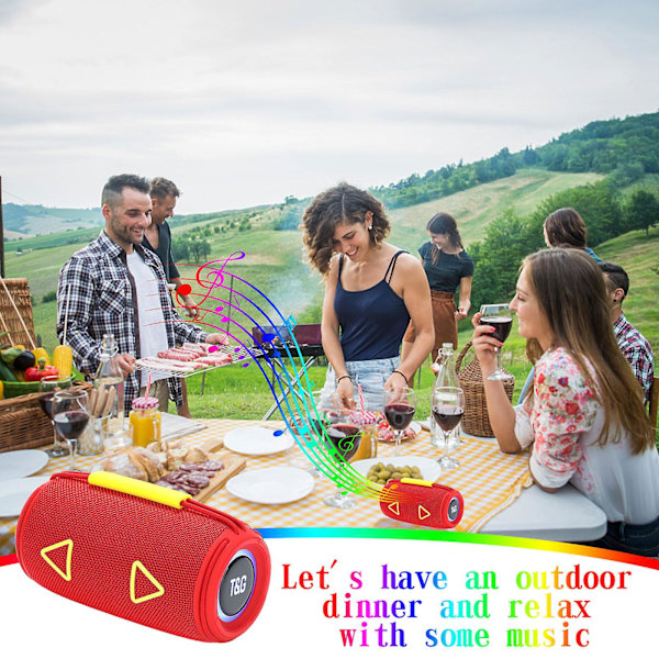 Bærbar Bluetooth-høyttaler for utendørs bruk, sylinderformet med fargerike lys, håndholdt subwoofer, gavehøyttaler, salg