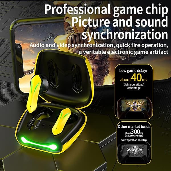 Bluetooth-headset Tws trådløst headset Bluetooth 5.2 headset profesjonelle gaming ørepropper Hifi stereo touch-kontroll hodetelefoner headset B