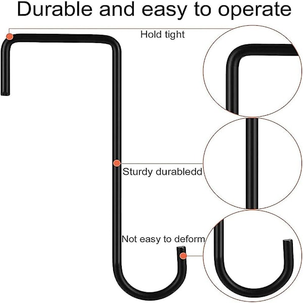 6 stk hagekrok i rustfritt stål, gjerdekrok, planteholder, metallkrok for uteplass, gjerdekrok i jern for å henge opp lys, planter, fuglemater