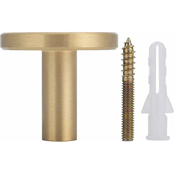 4 kappaleen sarja, harjattua messinkiä seinäkoukut, 32mm x 35mm, kultaiset takki- ja pyyhekrokit kylpyhuoneeseen, naulakot, pyyhetelineet (pyöreä)