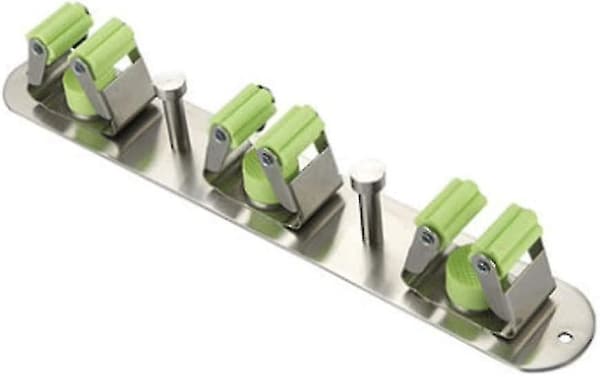 Kost- og moppestativer - Vægmonteret rustfrit stål havekost moppeholder organizer