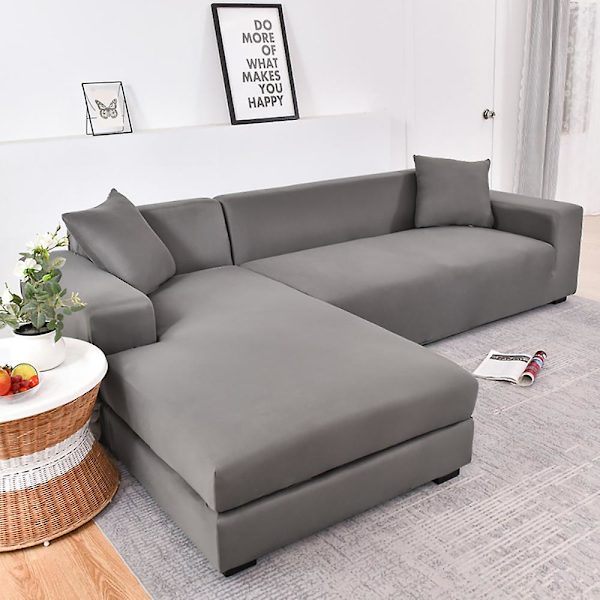 Elastisk Sofaovertrekk, Komfortabelt Stretchstoff (Grå, 180-230cm)