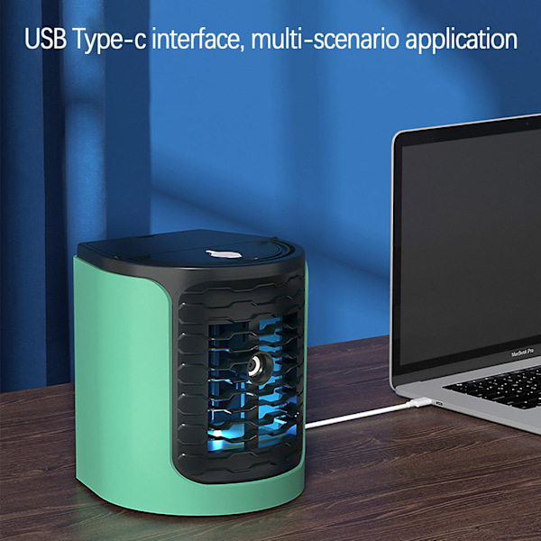 Mini luftkonditioneringsfläkt skrivbordsfläkt mini locktång fläkt mini fläkt mini kylare USB luftkonditioneringsfläkt skrivbord vattenkylare fläkt（GN）