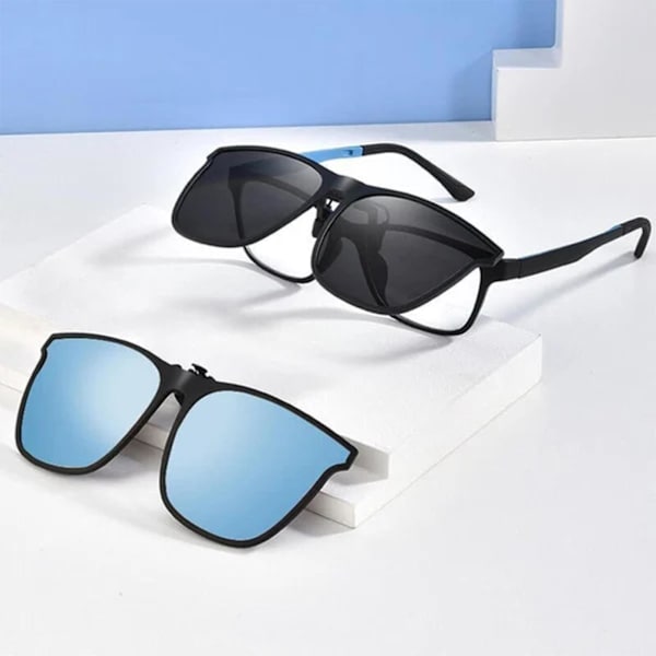 Polariserede Clip-on Flip Up Solbriller UV400 Linser Reversible Polariseret Clip Solbriller til Cykling Kørsel（Gradient Te）