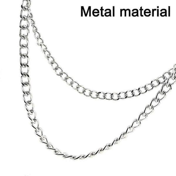 Punk Goth Metal Spikförsedd Länk Läderhalsband Choker (vit)