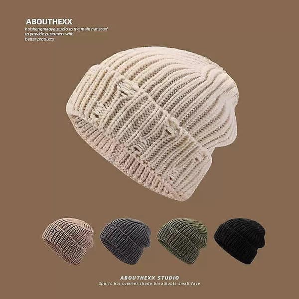Slidt strikhue - Termisk polyesterstrik med justerbar komfortpasform Beige