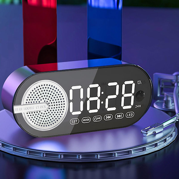 Udrensning Intelligent Sensing Bluetooth Lyd Alarmur (Sort)
