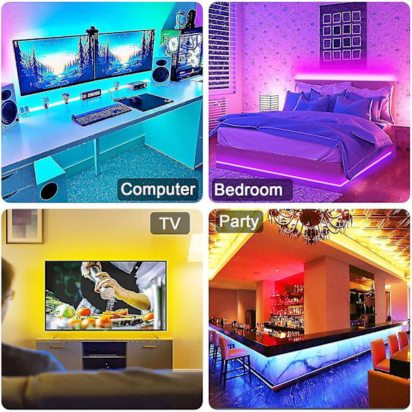 RGB 5050 LED-list med Bluetooth-appkontroll 5v USB för TV-bakgrundsbelysning rumsdekoration