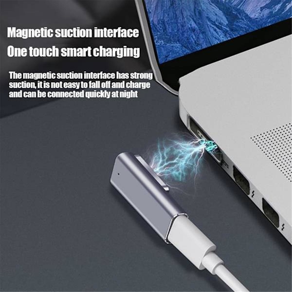 Magnetisk USB C-adapter Typ C/DC5521 till 2-kontakts PD Snabbladdningsadapter för /Pro（Som visas）