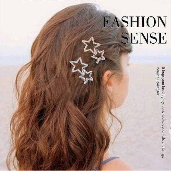 Stjärnformade Hårclips Brud Bröllopshår Barrettes Kristall Rhinestone Hårstift Mode Håraccessoarer För Kvinnor Och Flickor (2-pack)