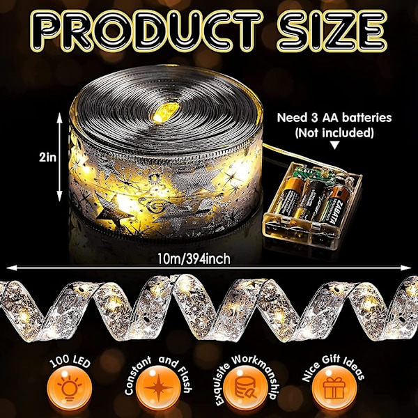 10m100 Led-nauha jouluvalot