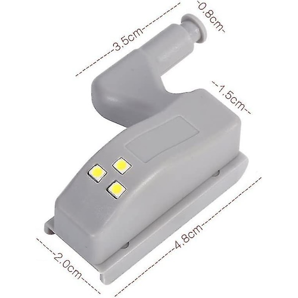 8 st LED-sensorljus för skåpsgångjärn, för köksskåp, garderob, sensor nattlampor - Lightingwhite Hy