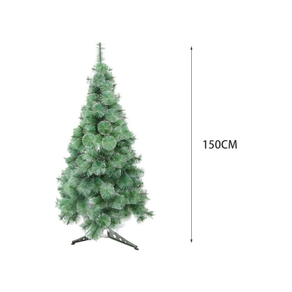 Keinotekoinen puu, Keinotekoinen joulukuusi 150 cm - Vihreät männyn neulat lumiefektillä - Männynneula - Joulukoristeet,