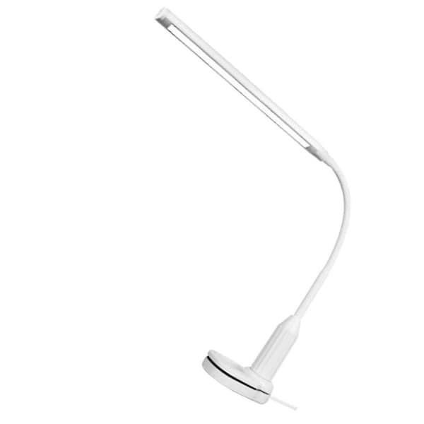 Klipsbar skrivebordslampe med 24 LED-lys, oppladbar, til studenter, nattbordslampe, USB-lading, leselampe for seng (hvit)