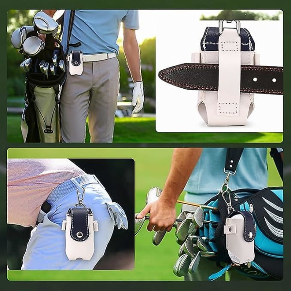 Tvådelad golfbältesväska (rosa, inga spikar), lätt golfbältesväska, bärbar golfväska med klämma, golfförvaringsväska, golf-T-shirt