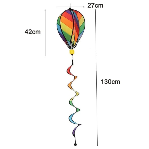 Vindklocka Ballong Vindsnurra Luftballong Vridande Regnbåge Kapucin-Färgglad