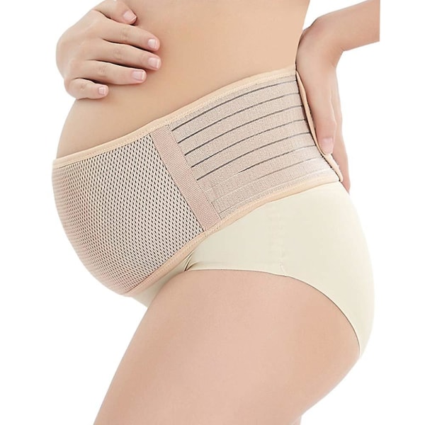 Gravidbälte, graviditetsbälte, bekvämt stöd för rygg och bäcken efter förlossningen - Justerbar waist trainer för kvinnor (vit)
