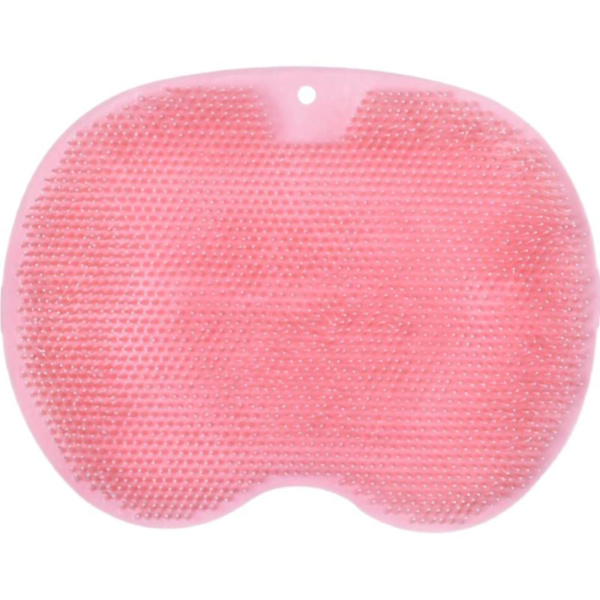 Fotmassageskrubbmatta TPR Fällbar krok Fotskrubb Rengöringsborste Med sugkopp Rosa