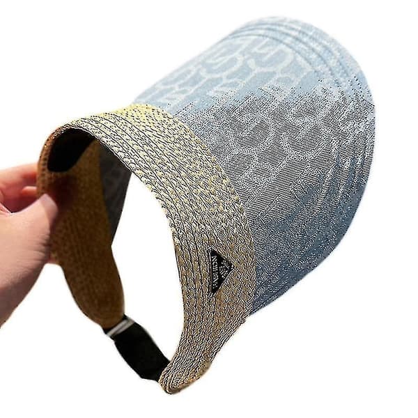 All-match Denim Empty Top Peaked Hat Adjustable Hat For Beach Tennis Running（Light blue）