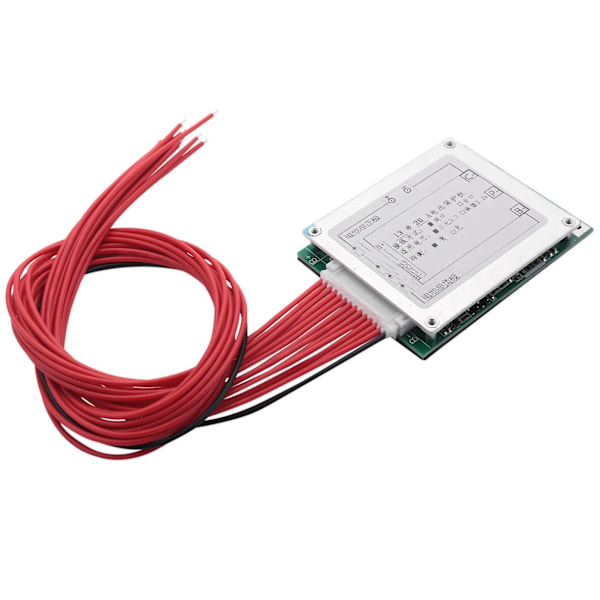 13S 48V 20A - Litiumbatteri-skydd BMS PCB-kort med balansering för E-Bike Elec (Silvergrön)
