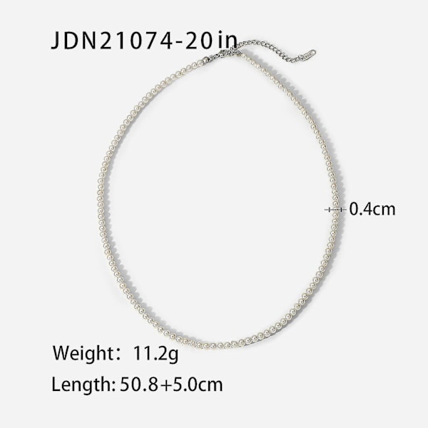 Pärlhalsband Herr Enkelt Handgjort Pärlhalsband (20 tum)