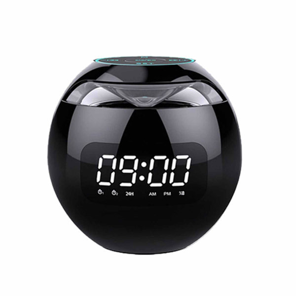 Langaton Bluetooth-kaiutin Värikäs subwoofer LED-näytöllä FM-radio Herätyskello Bluetooth Hifi-kortti MP3-musiikkisoitin H
