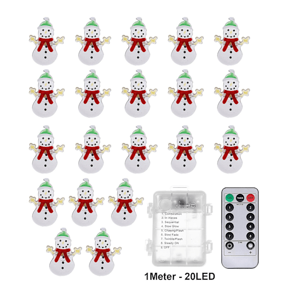 Juledekor Julelys Batteri Led 8 Blinkende Moduser
