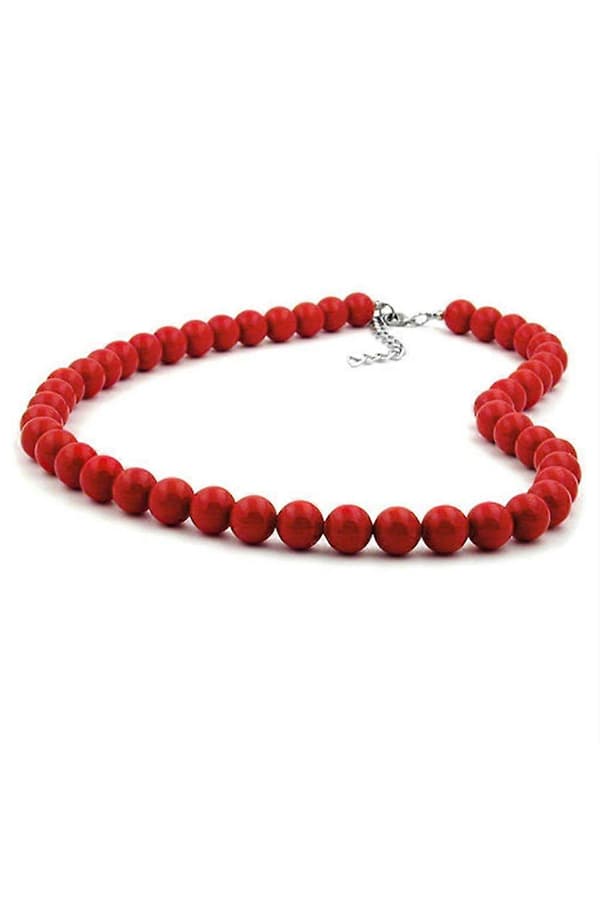 Halsband Pärlor 10mm Röd Glänsande 80cm - Gl01503-80