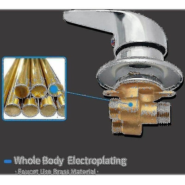 Blandare Kran Duschkabin Mässing Duschkran Utlopp Diverter Krom Duschblandare G1/2 Anslutning Kallt Och Varmt Vatten Blandare Dusch Kompatibel Badrum