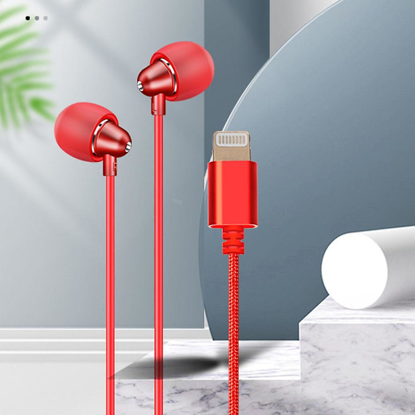 Korvanapit In-Ear -kuulokkeet yhteensopivat IPhone 11 Pro Max IPhone X -punainen