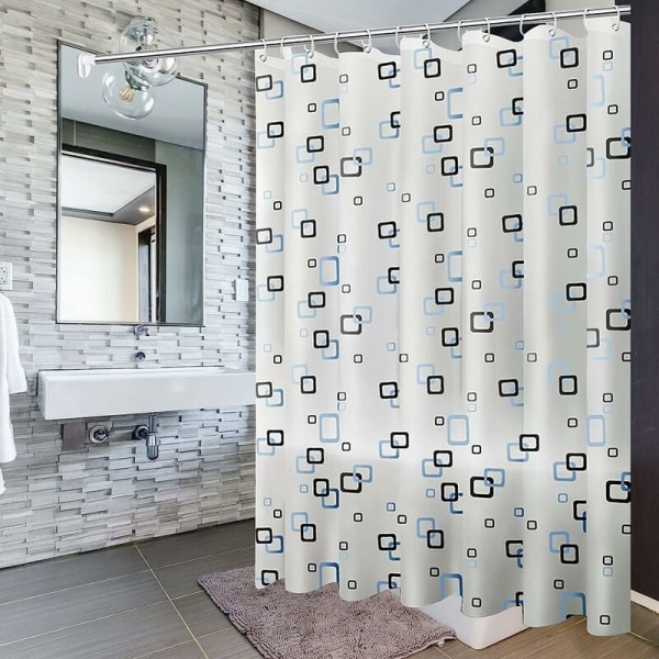 Duschdraperi, 200x200cm, duschdraperi med krokar och öglor, anti-mögel,  antibakteriell, vattentät och tvättbar, lämplig för badrum. e22e | Fyndiq