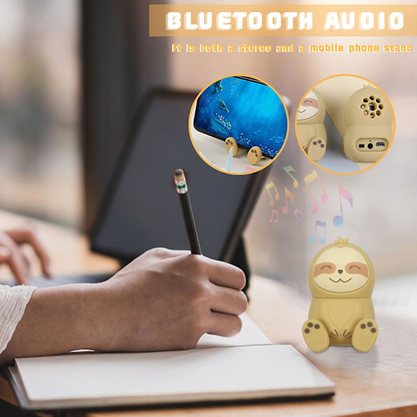 Kannettavat Bluetooth-kaiuttimet - Bluetooth-kaiutin lapsille（Ruskea）