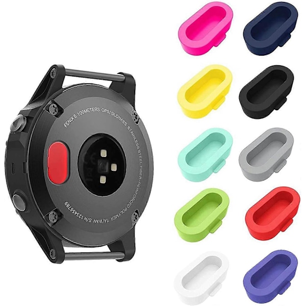 10-pack Dammskydd Kompatibelt med Garmin Fenix 5/5S/5X/6/6S/6X/6 Pro/6S Pro/6X Pro/Forerunner 935/Vivoactive 3/4/4S Smartwatch Silikon Laddningsport P