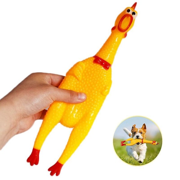Nya husdjur squeak leksaker skrikande kyckling klämma ljud hund tugga leksak hållbar gul säkerhet gummi vent kyckling för hundar molar leksaker