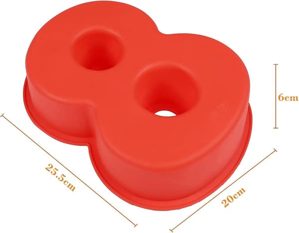 Kakaform Silikon Siffror Stor Siffra Bakform 20 x 25 cm röd-8