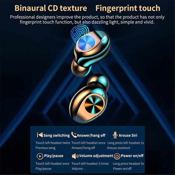 Mini Digital Display Trådløse Bluetooth 5.1 HiFi-hovedtelefoner（multicolor）