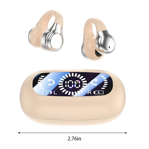 Bones Conduction Bluetooth-hodetelefoner med ikke-i-øret-klipsestil, sportsdigitaldisplay og ultralang batterilevetid, trådløse hodetelefoner BG