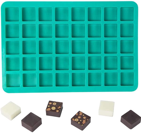 Candy Molds Silikon Sjokoladeformer 40-Hulroms Kvadratiske Bakeformer