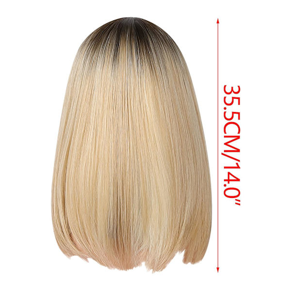 Brun Gradient Golden Middels Lang Parykk Komfortabel Å Ha På Passer Til Fester Og Samlinger 241544（Gull）