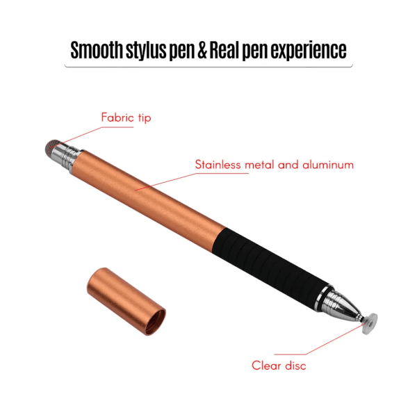in 1 Precision Stylus Penna med ledande spets och skivspets versal pekskärmspenna set för alla Kapacitiv pekskärmstelefon surfplatta 1 pack guld