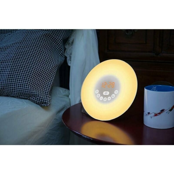 Natural LED -herätyskello, sammuta pimeän yötilan näyttö, Zen Morning, valoterapiaherätyskello, yövalo, olohuoneeseen ja lastenhuoneeseen