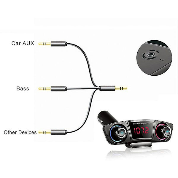 Dobbel USB Multifunksjonell Bil FM-sender Mp3 Bluetooth-spiller Billader Bluetooth Handsfree FM-sender