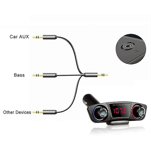 Dobbelt USB multifunktionel bil FM-sender Mp3 Bluetooth-afspiller biloplader Bluetooth håndfri FM-sender