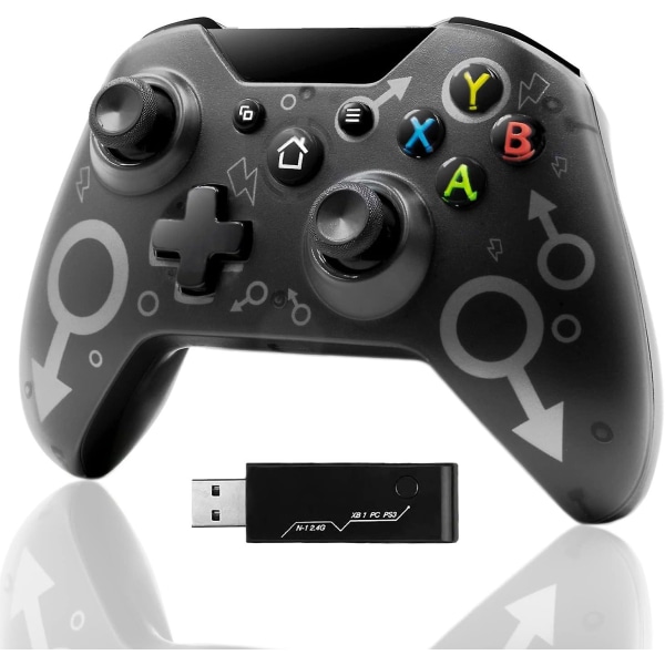 Xbox One trådlös spelkontroll, 2,4 g Bluetooth trådlös spelkontroll med dubbla vibrationer, kompatibel med Xbox One/Xbox Series X/ps3/pc