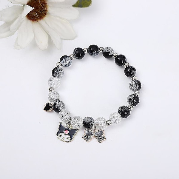 Kawaii Bracelet Crystal Pearl Bracelet, Anime Elastic Stretch Crystal Bead Bracelet Cute Cartoon Kawaii Elastic Beaded Bracelets For Girls Women-885-1