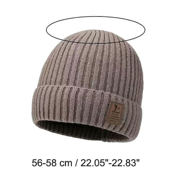Stickad mössa i polyester med vindtätt skydd och dubbelt lager ribbstickning som blockerar kalla vindar Gray