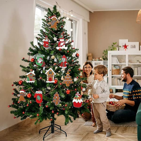 Julpynt, Pepparkaksfigurer, Miniatyrjulgranspynt, PVC Pepparkaksmän Med Snören, Julpynt För Ch